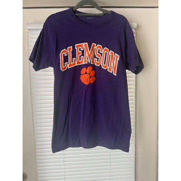 Clemson Tigers NCAA College Team Colors Paw Logo Women’s Small Purple T-shirt - Picture 1 of 3